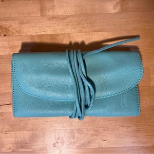 Talbots Women's Leather Wrap Zipper Makeup Jewelry‎ Wrap